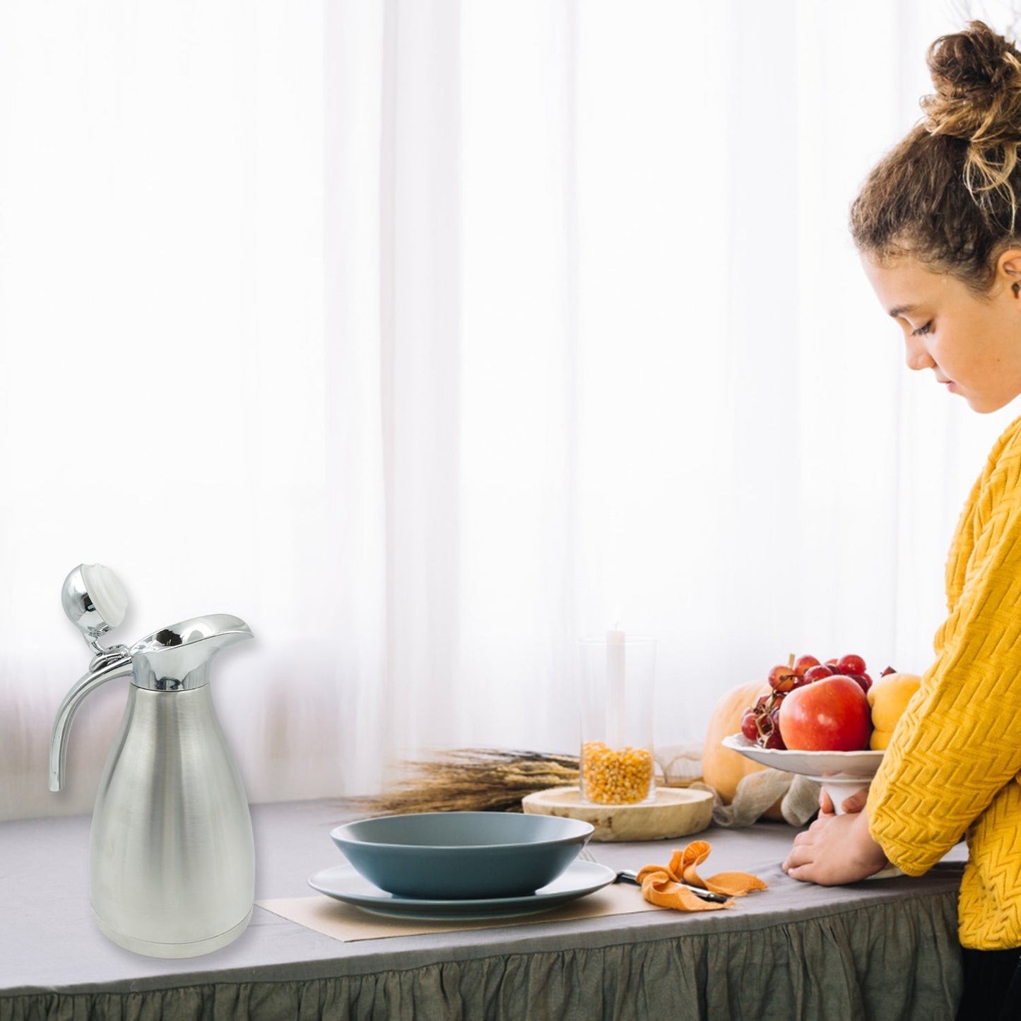 Vacuum Insulated Kettle Jug (Stainless Steel): 1.5L Sizes (X266)