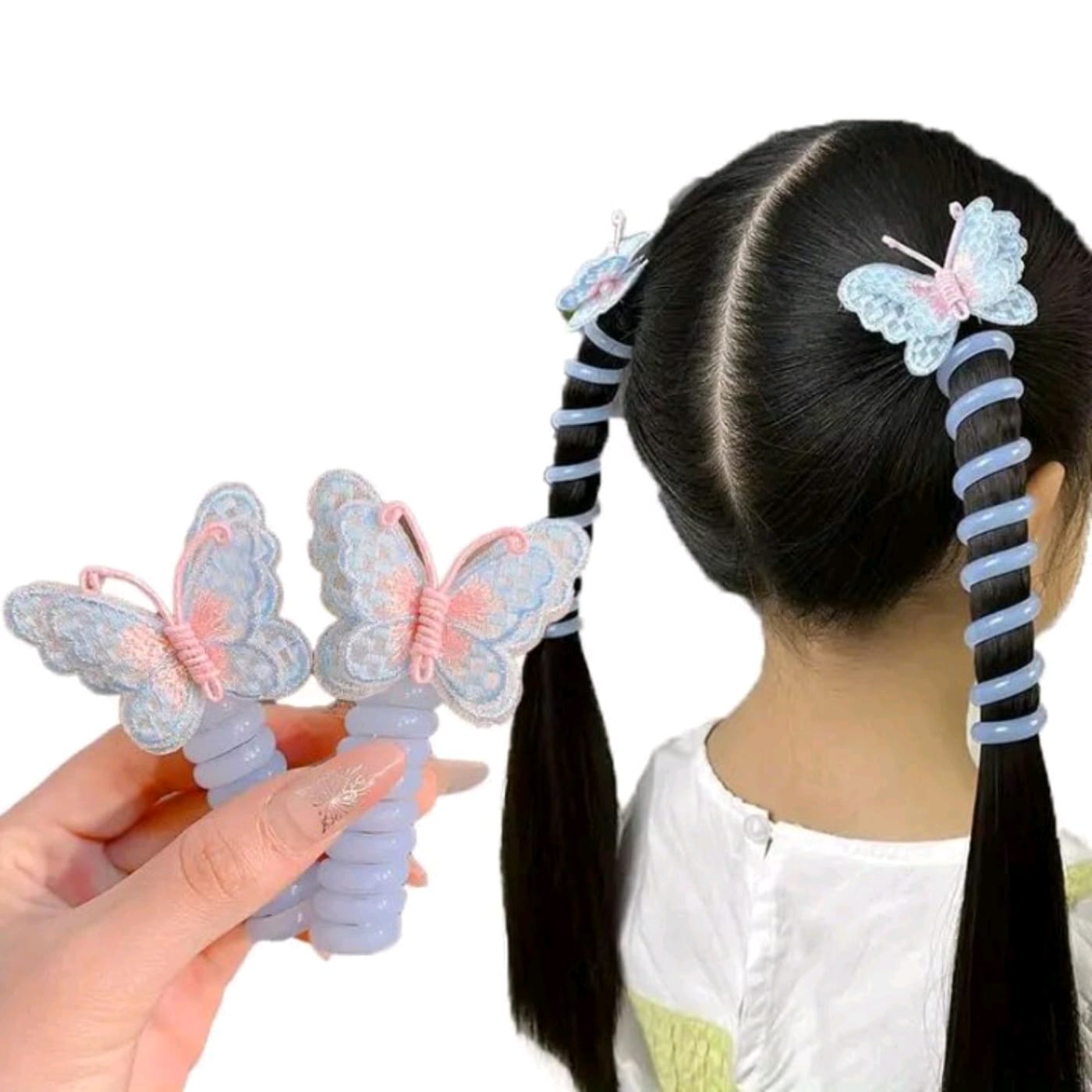 BUTTERFLY HAIR WIRE BANDS (RANDOM COL N PRINT) (1 PAIR) (YS-X143)