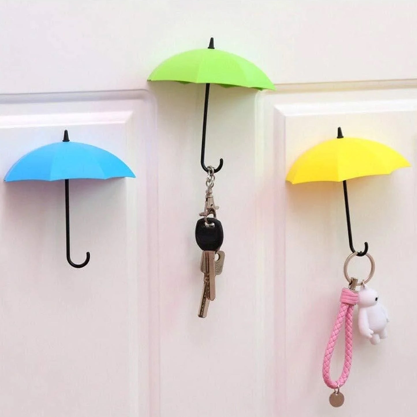 Multipurpose Umbrella Key Hat Holder Wall Hanging Hook Multicolor (X655)