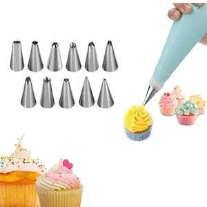 Cake Decorating Stainless Steel Nozzle (12pcs) (X925)
