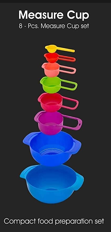 8 PIECE NESTING BOWLS WITH MEASURING CUPS SET (X546)