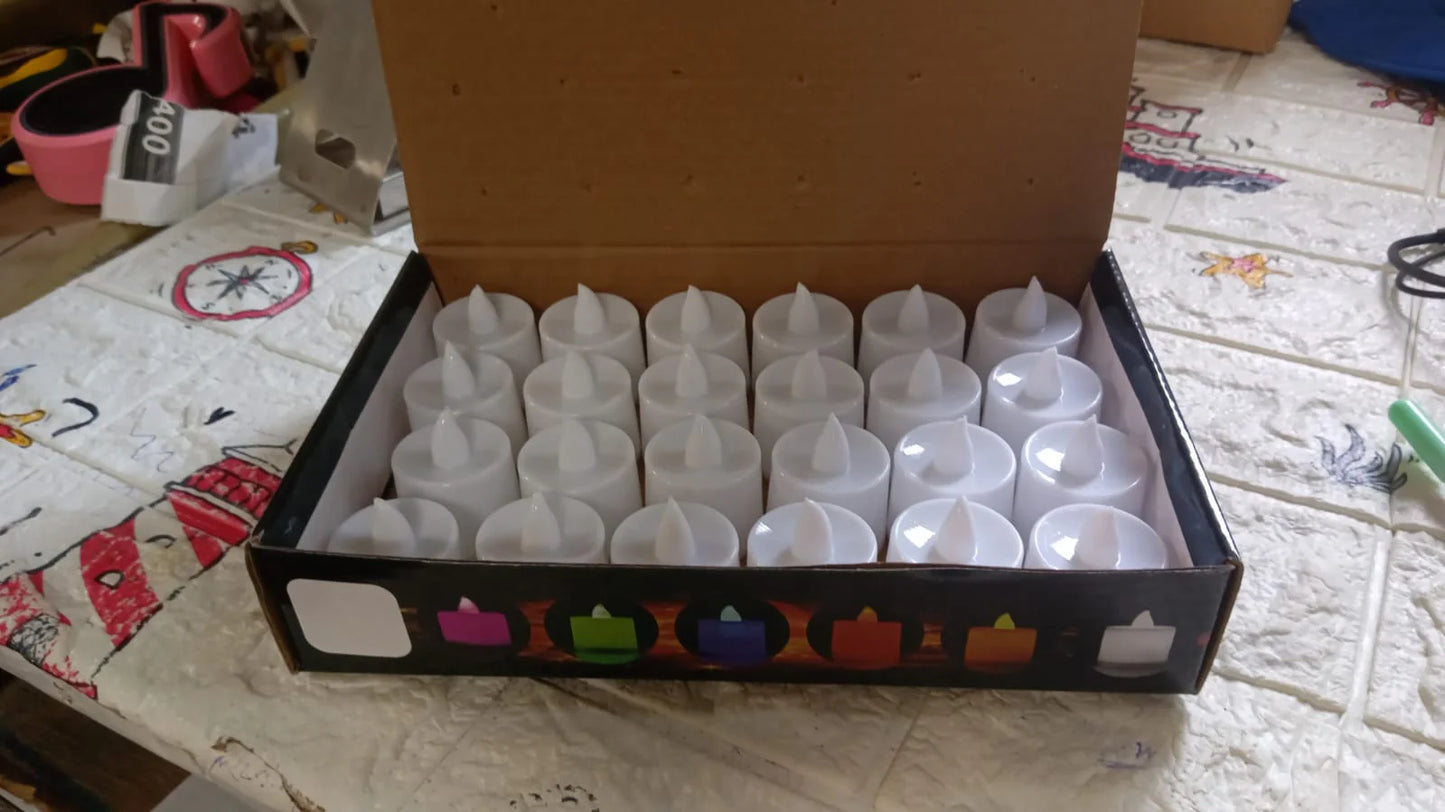 Festival Decorative LED Tealight DIYA Candles – Battery Operated for Party, Wedding, Birthday & Gifts (24 Pc Set) (X1043)