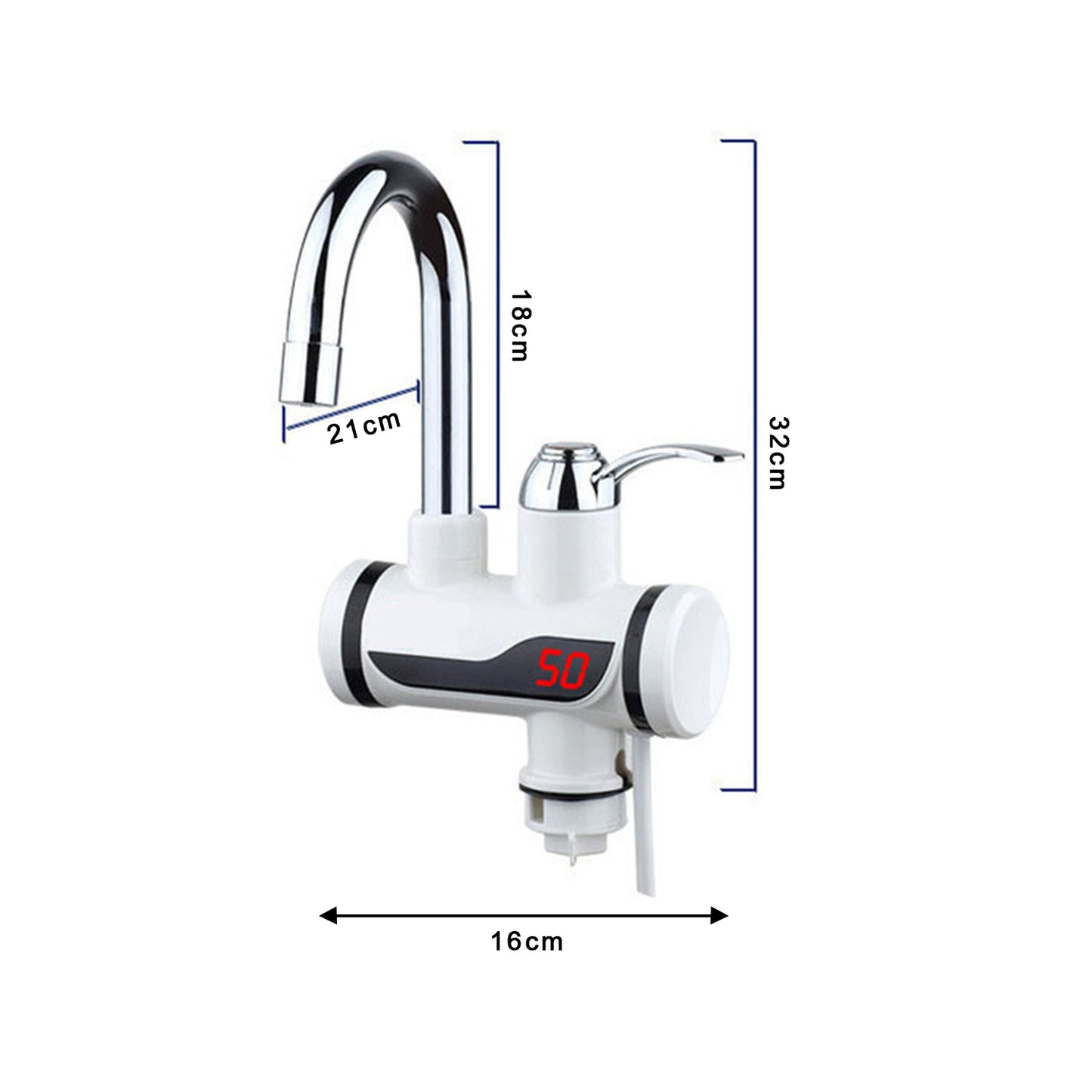 Stainless Steel Led Digital Display Instant Heating Electric Water Heater Faucet Tap (X351)