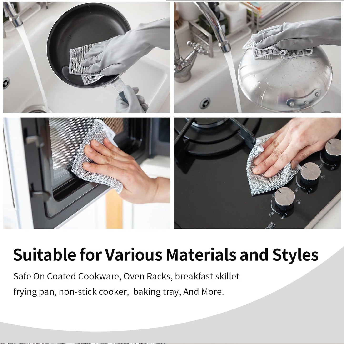 One-sided Multipurpose Microfiber Cloths Scrubber (1 Pc 20x20 Cm) (X428)