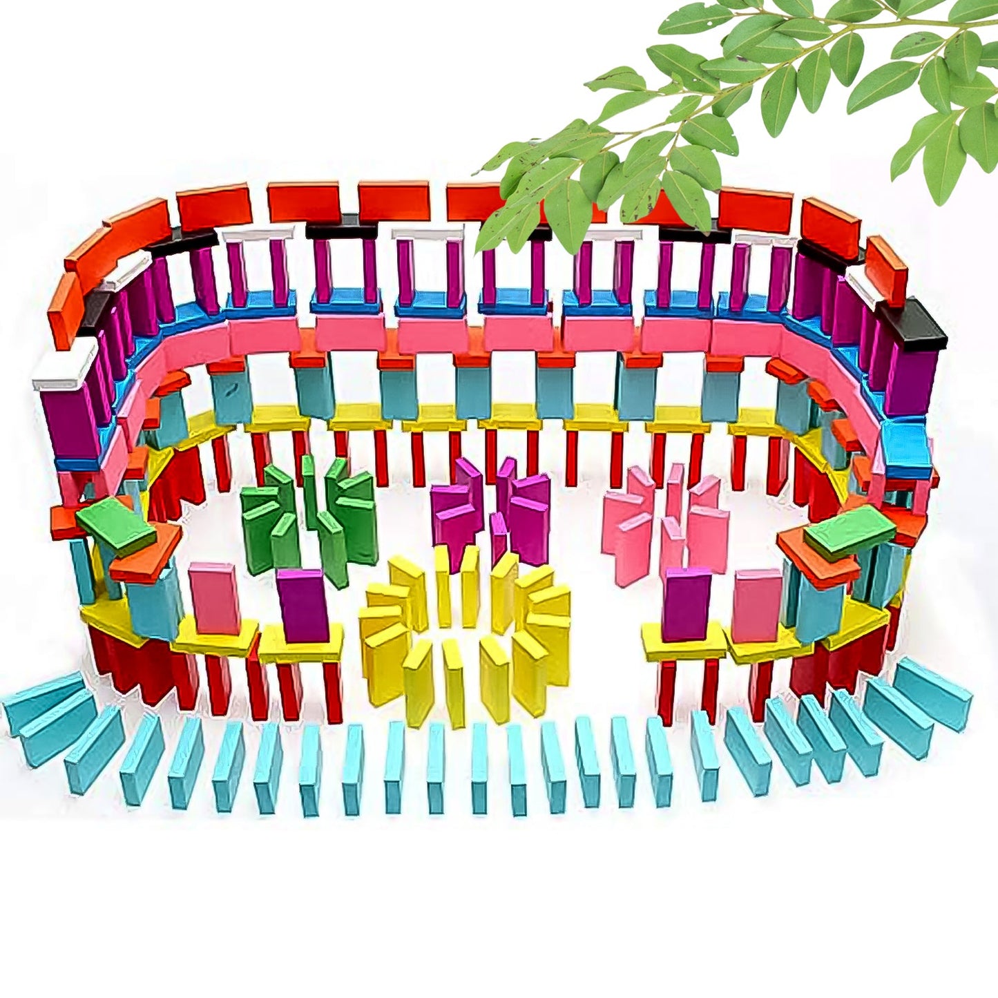 120 PCS Dominoes Blocks Set Multicolor Wooden (X3007)