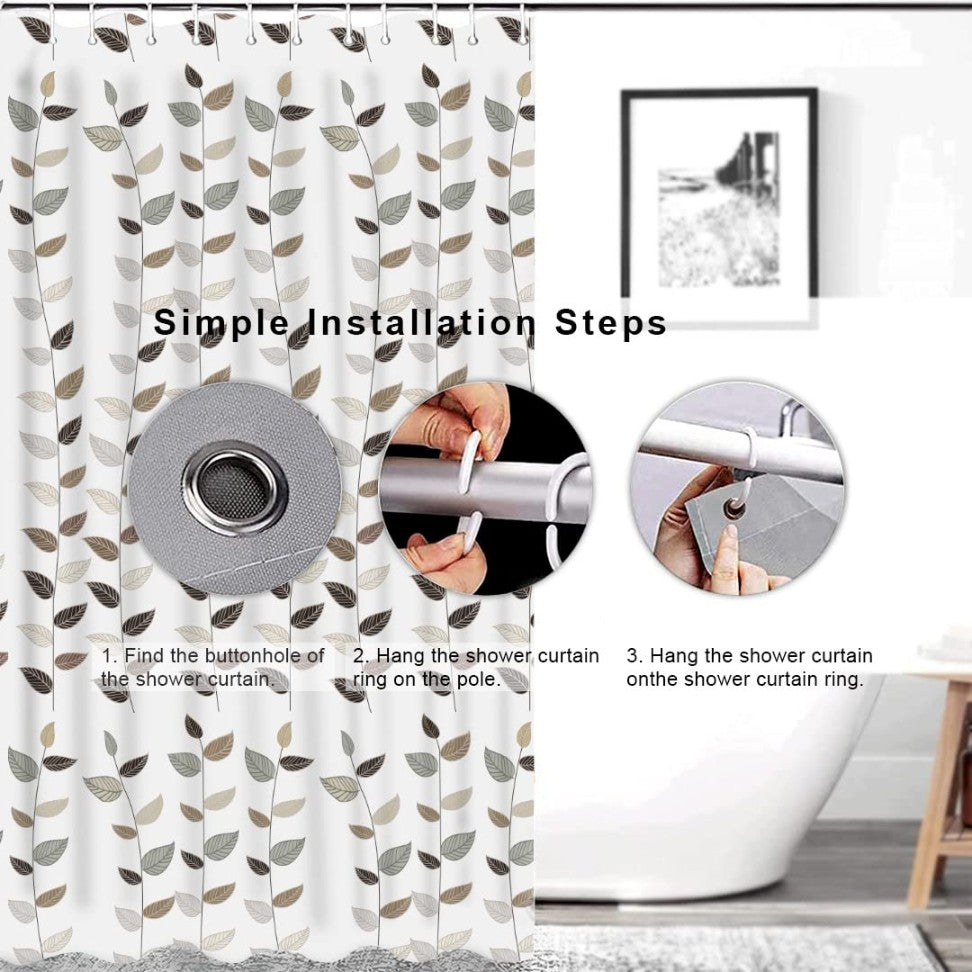 Pvc Shower Curtain ( With 12 Plastic hook ) (YS+X127)