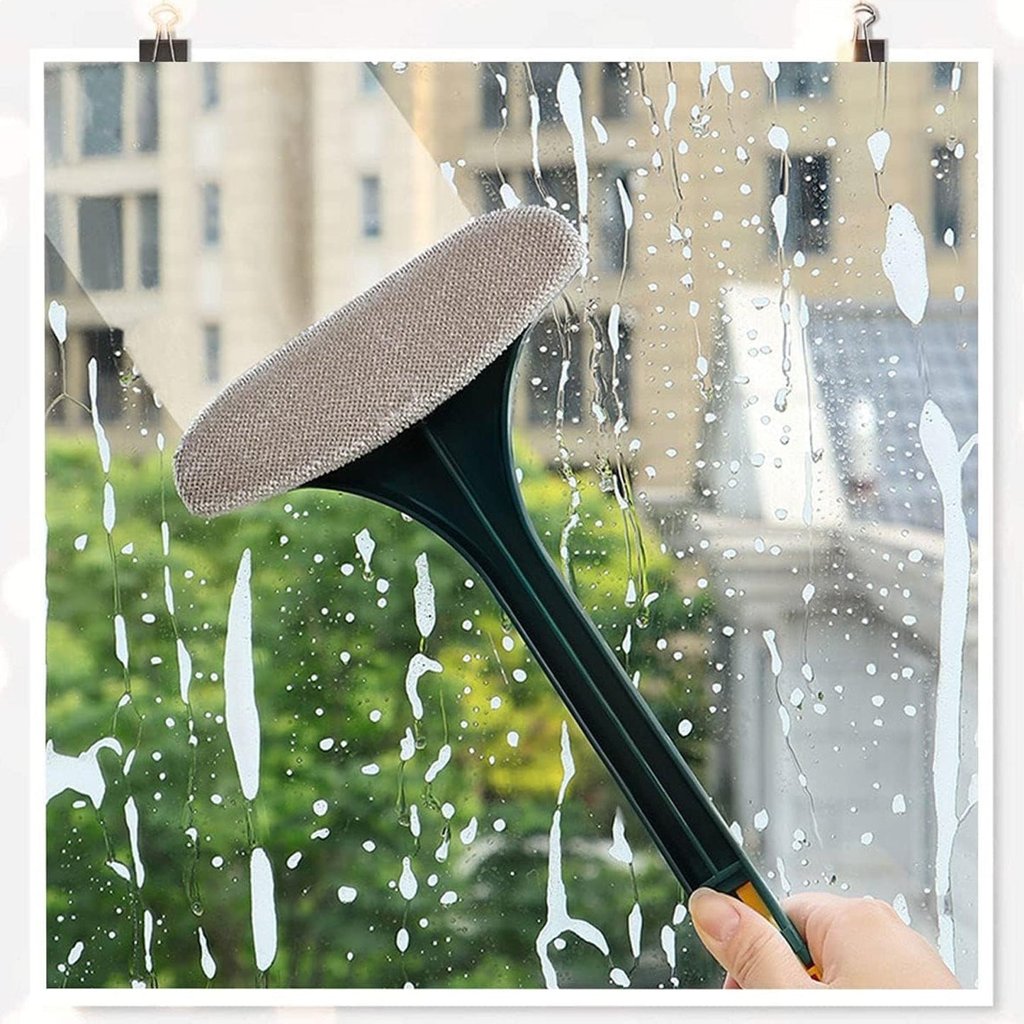 Brush 2 in 1 Mesh Cleaning Brush & Wiper with Extended Handle Window Cleaning Brush Net Cleaner,Magic Window Cleaner Brush, Window Mesh Cleaner (1 Pc) (X1044)