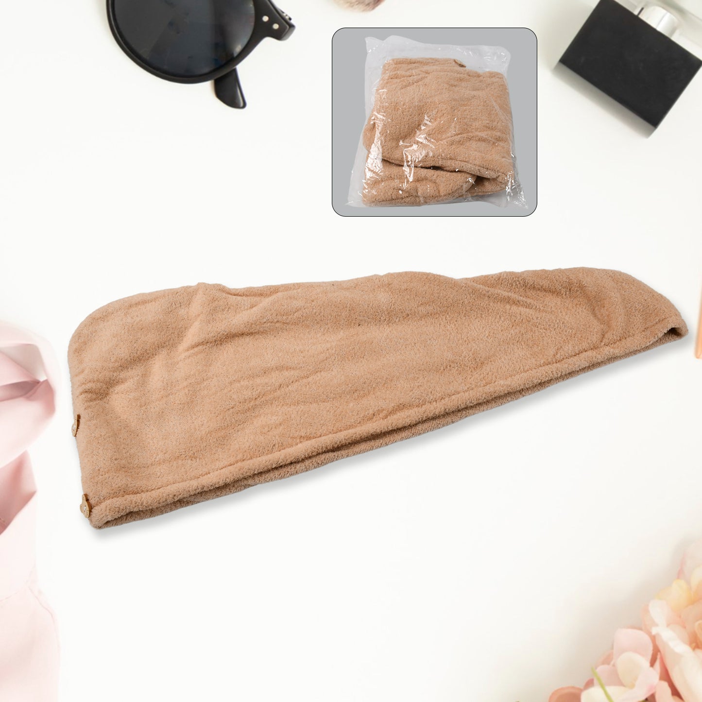 Microfiber Hair Wrap Towel Cap Quick Turban Hair-drying Absorbent Microfiber Towel Dry Shower Caps (1 Pc) (X835)