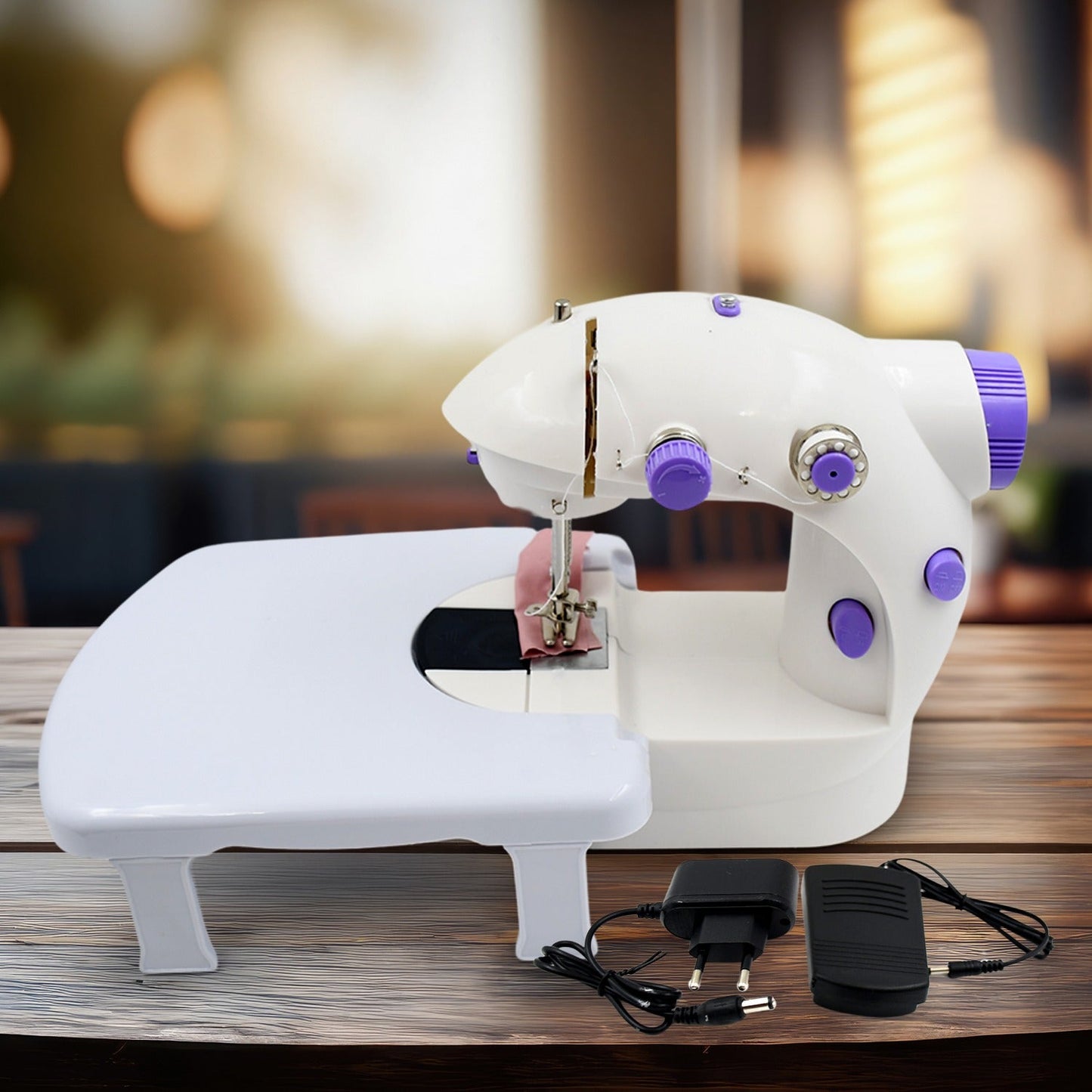 Home Tailoring Sewing Machine With Extension Table Set, Foot Pedal, Adapter Mini Electric Silai Machine, Portable Stitching Machine/Tailoring Machine (X1019))