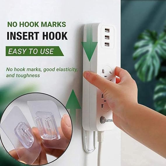MULTIPURPOSE MALE FEMALE PAIR STICKER HANGING HOOK (PACK OF 10PAIRS) (X1053)