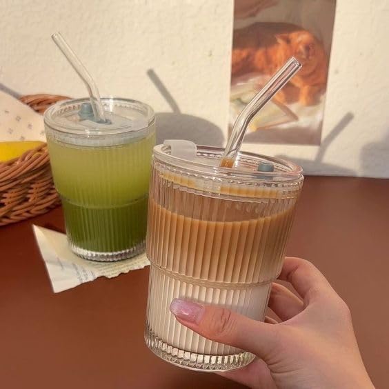 Plastic Coffee Cup With Straw ( Single Piece ) (X980)