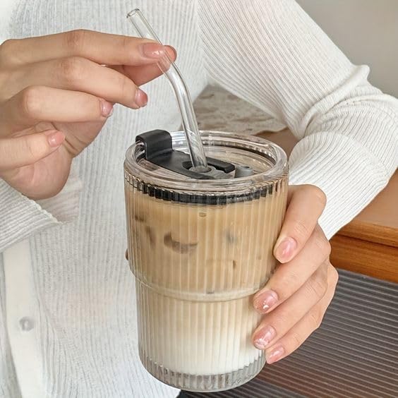 Plastic Coffee Cup With Straw ( Single Piece ) (X980)
