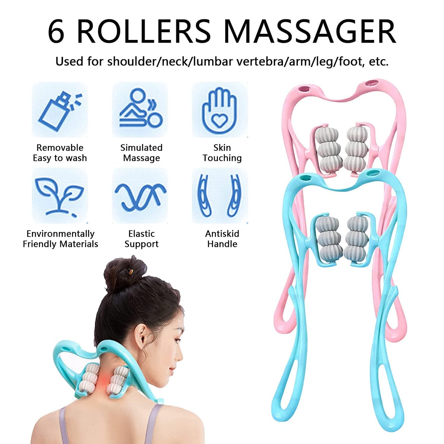 Neck & Shoulder Massager: Portable Relief for Back, Waist & More (1 Pc) (X500)