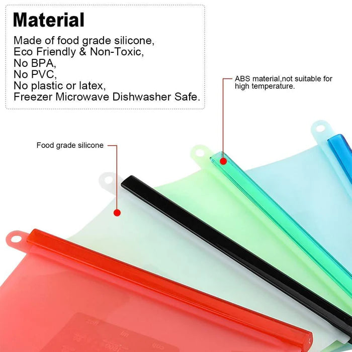 Reusable Silicone Airtight Leakproof Food Storage Bag - 1 ltr (YS+X145)