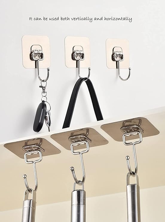 HOOK KADI TRANSPARENT / SELF ADHESIVE TOWEL HANGER RACK (PACK OF 10PCS) (X858)