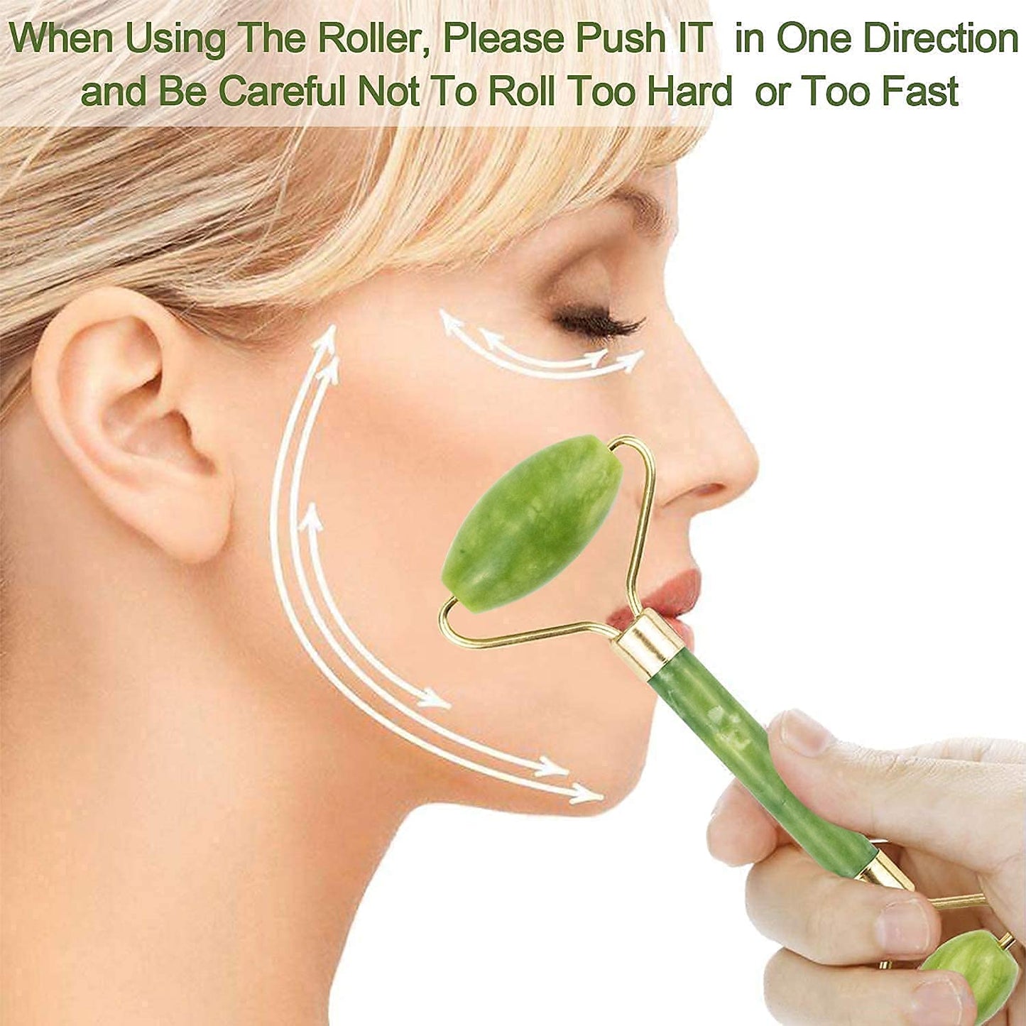 Gua Sha Stone and Anti Aging Jade Roller Massager (X641)