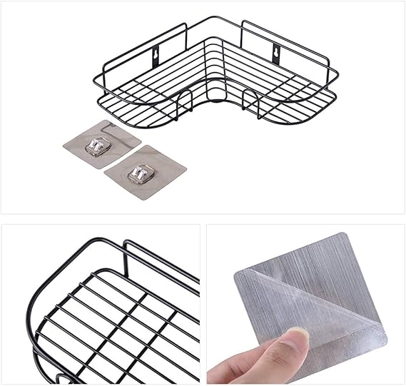 Self-Adhesive Kitchen-Bathroom Corner Shelf Organiser Storage Rack