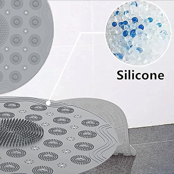 HEAVY QUALITY BIG SIZE ANTI SLIP BATH MAT WITH HARD & SOFT SCRUBBER (X512)