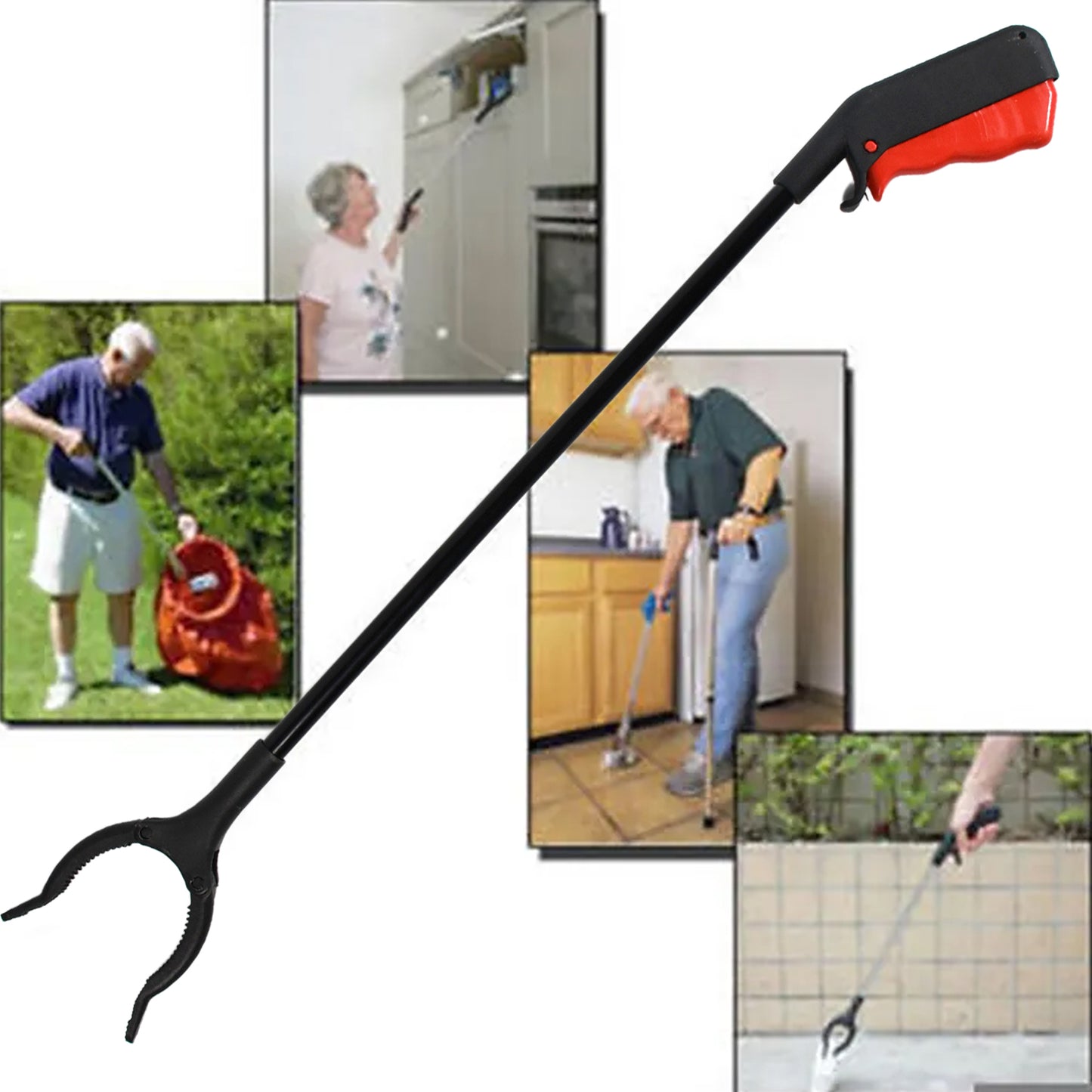 Extra Long Pickup Aid Trash Picker Upper Rotating Hand Heavy Duty Grip Arm - Reaching Assist For Litter Elderly Garden Disabled Handicap Arm (X966)