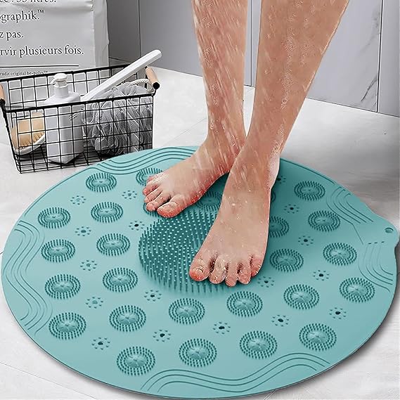 HEAVY QUALITY BIG SIZE ANTI SLIP BATH MAT WITH HARD & SOFT SCRUBBER (X512)