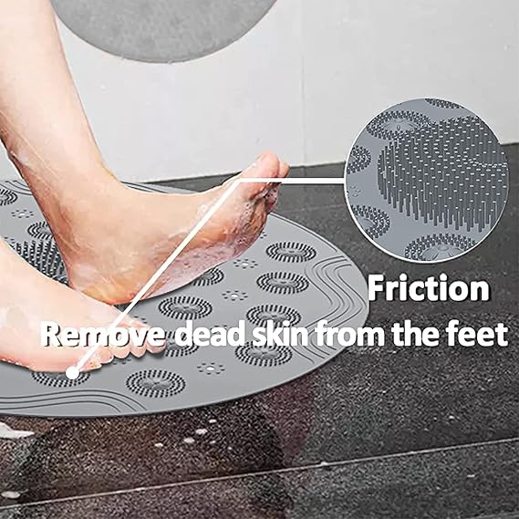 HEAVY QUALITY BIG SIZE ANTI SLIP BATH MAT WITH HARD & SOFT SCRUBBER (X512)