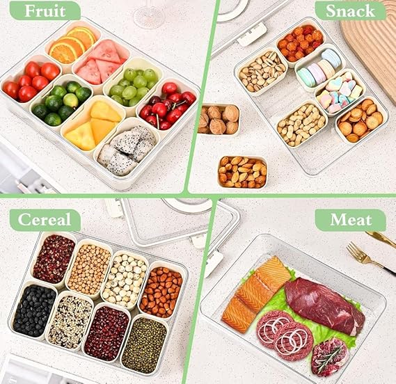 8 Grid Kitchen Container 30x23x7 CM Approx (X892)