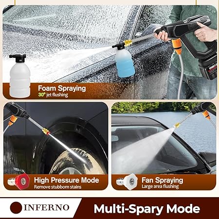 Wireless High Pressure Water Spray Gun Single Battery weight(485+) (X878)