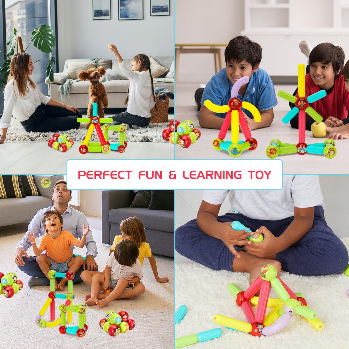 Magnetic Blocks Tiles - 36Pcs (5-X178)
