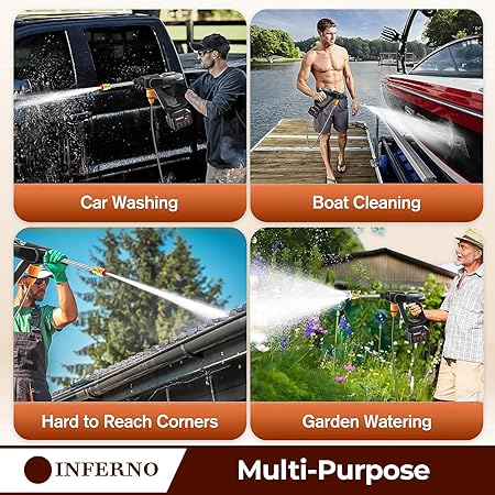 Wireless High Pressure Water Spray Gun Single Battery weight(485+) (X878)