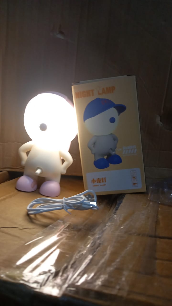 MKK-35-Cute Lovely Cartoon Design LED Desk Night Light With Plastic Head Cap (1 Pc)