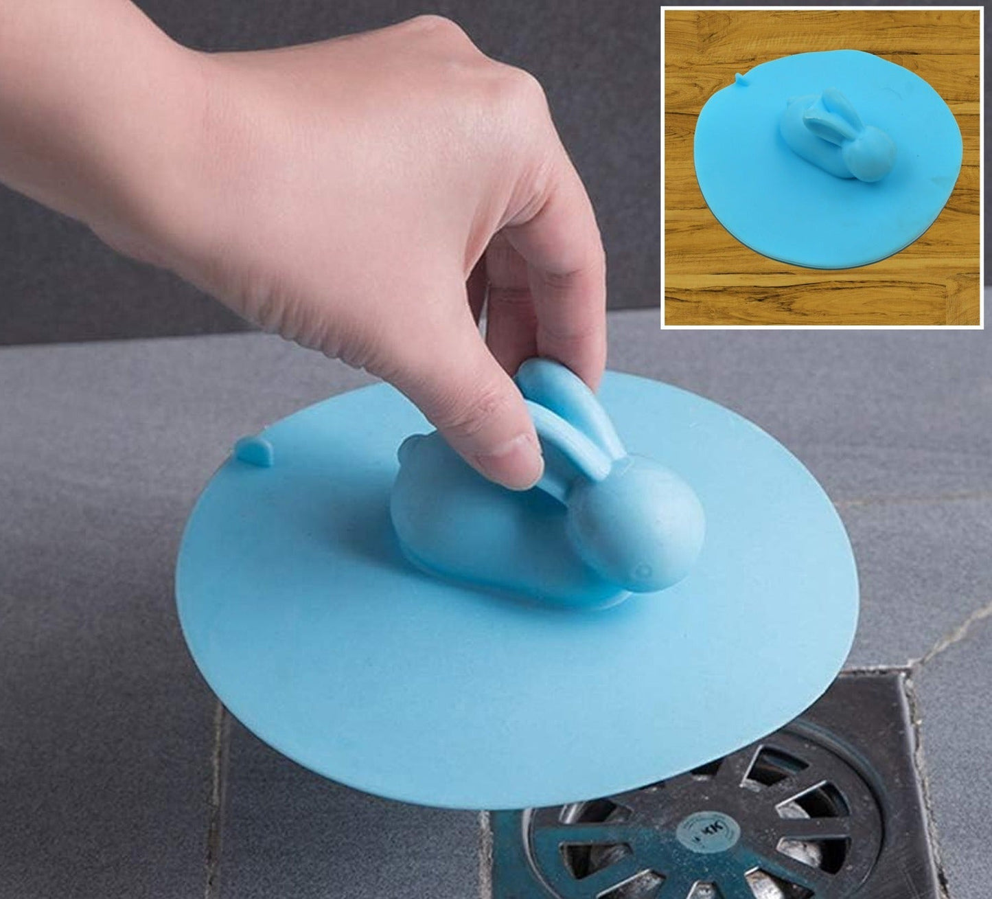 Drain Cover, Water Stopper, Tank Stopper, Rabbit Silicone, Odor Resistant, Drain Lid Shower Drain Cover Shower Plughole Cover Sink Strainer Silicone Bath Drain Cover Kitchen Sink Accessories Bathtub Kitchen Bathroom (1 Pc )