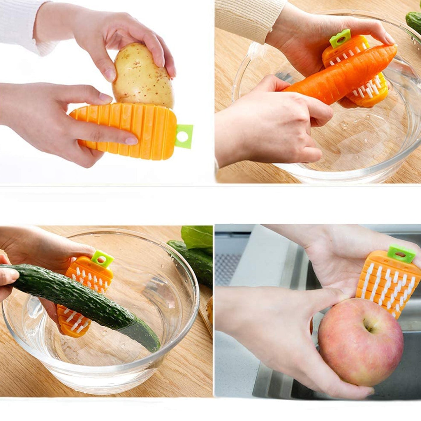 Vegetable Scrubbing Brush, Vegetable Scrubber Carrot Shape Vegetable Brush (X391)