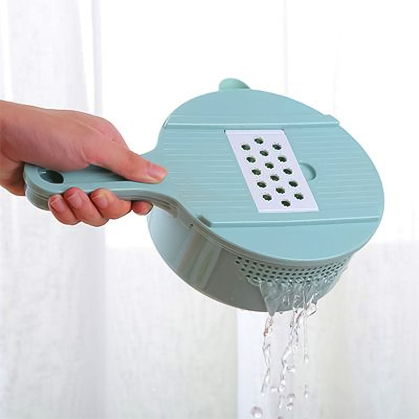 Vegetable Choppers With Drain Basket 6 In 1 Vegetable Slicer Blades (1 Set) (X922)