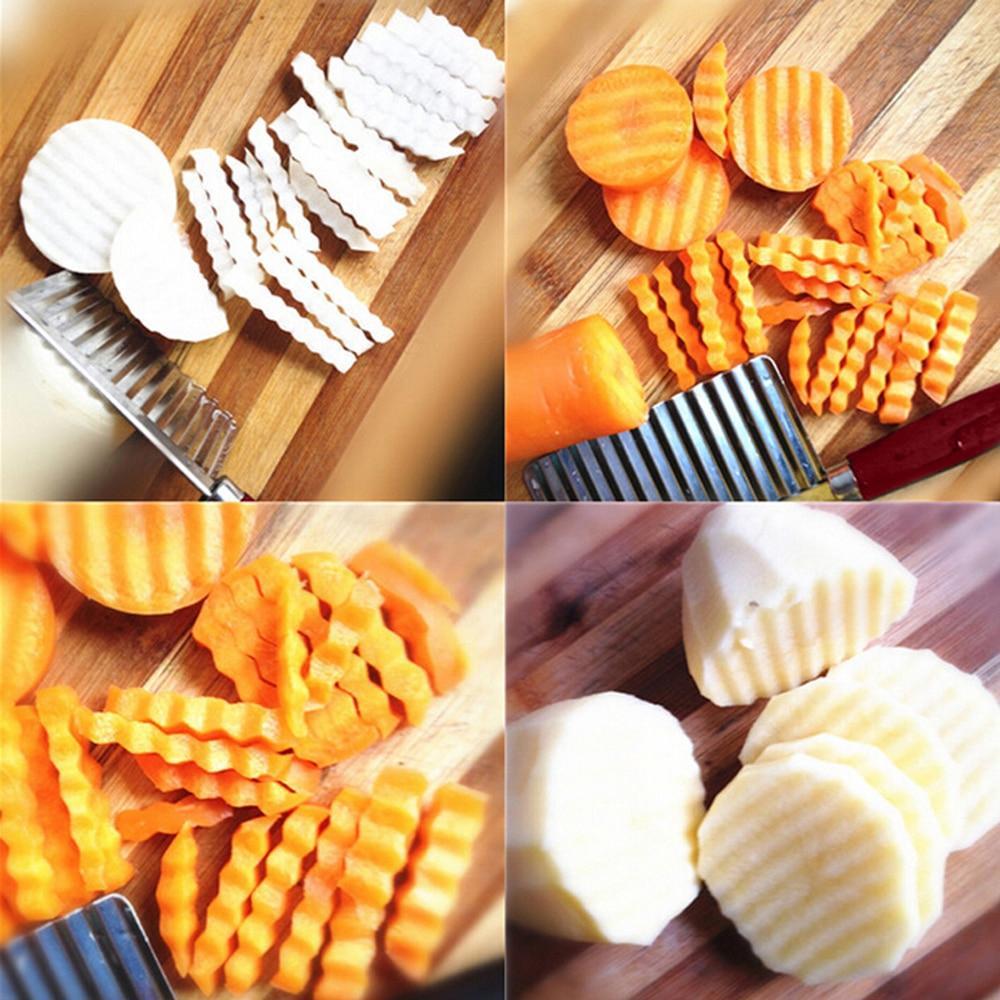 Stainless Steel Vegetable Salad Chopping Knife Crinkle Cutters (X427)