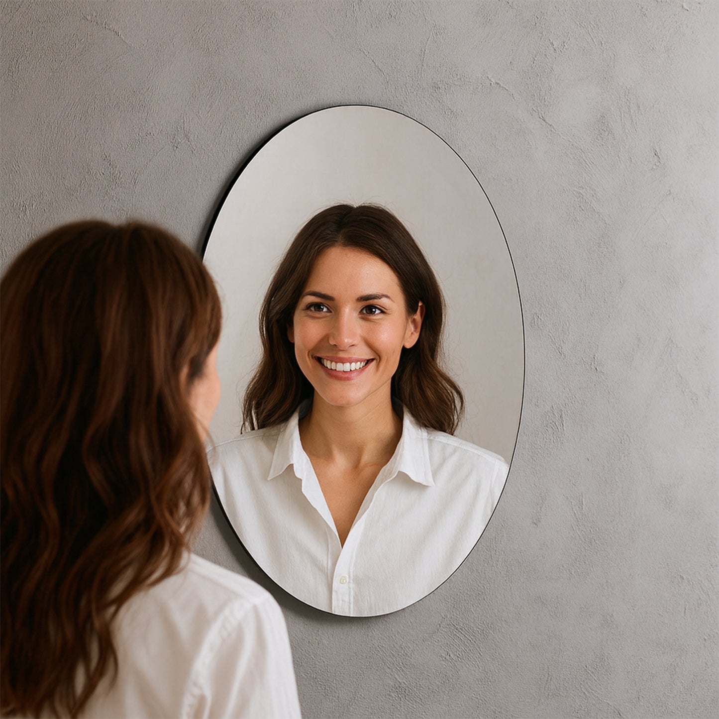 Big Size Adhesive Frameless Wall Mirror (PACK OF 6 PCS) 40*30CMS |X3013|