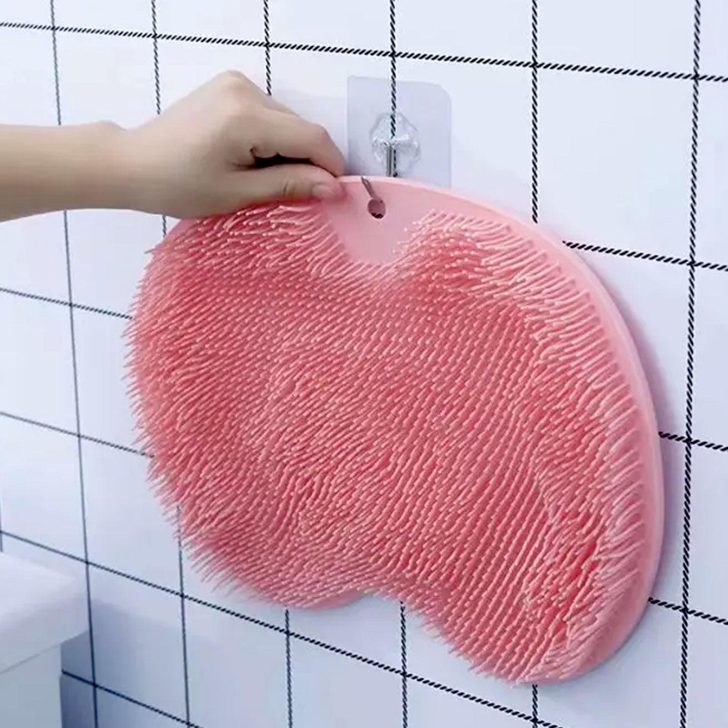 Silicone Bath Massage Cushion With Suction Cup Shower Foot Scubber Brush Foot Bath Mat Scrubber Anti-slip Exfoliating Dead Skin Massage Pad Lazy Wash Feet Bathroom Mat (X1030)