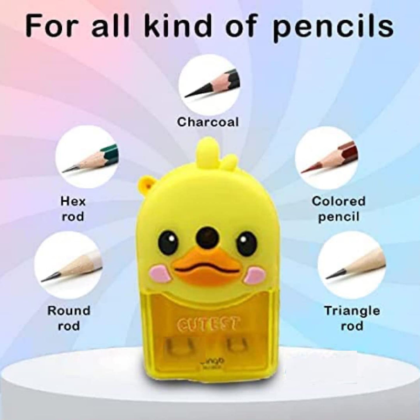 Plastic Cutest Duck Pencil Sharpener (1 Pc) X724)