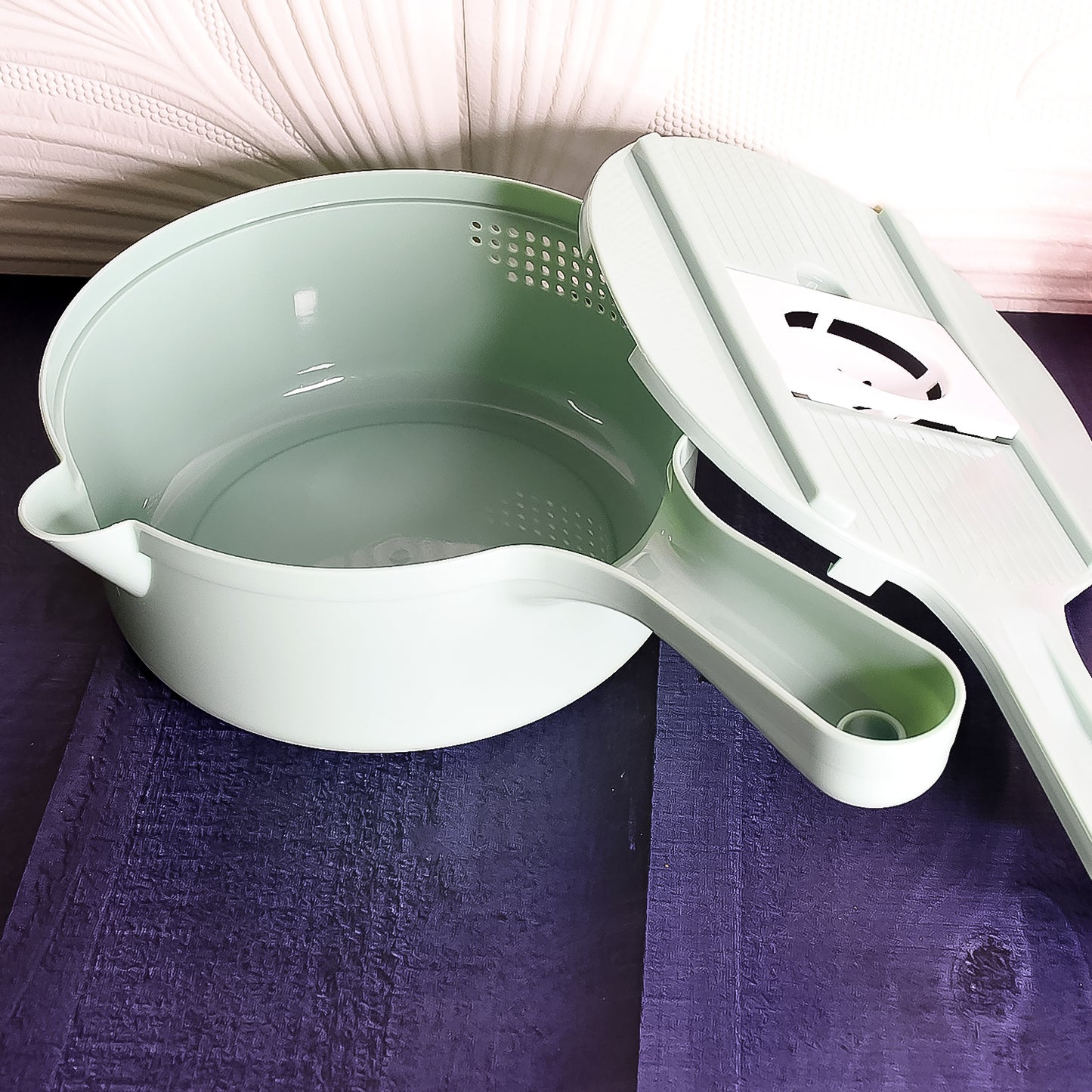 Vegetable Choppers With Drain Basket 6 In 1 Vegetable Slicer Blades (1 Set) (X922)