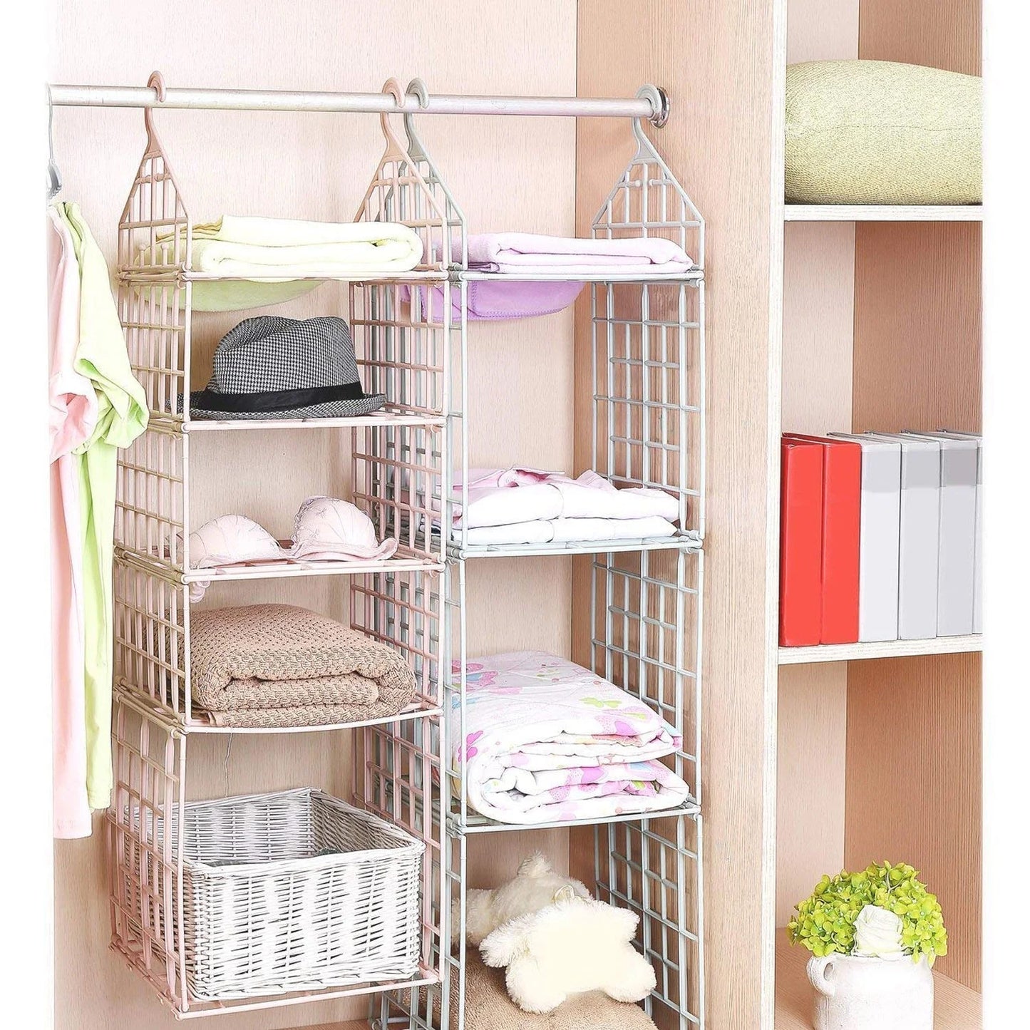 Multipurpose 5 Layer Folding Clothes Storage Rackscloset For Students Wardrobe Shelves Socks Scarf T-shirt Etchanging Organizer Storage Holders Racks