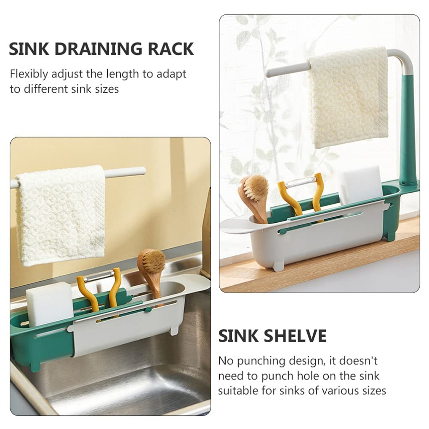Expandable Kitchen Drying Basket Rack For Kitchen Use (1 PCS) (X350)