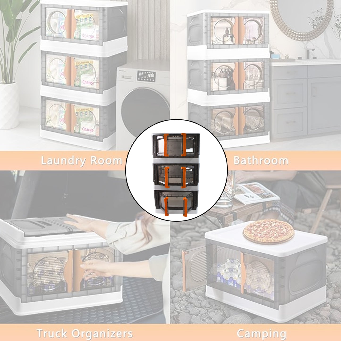 Plastic Folding Wardrobe Storage Organizer (3 Layer 1 Pc) |X3005|