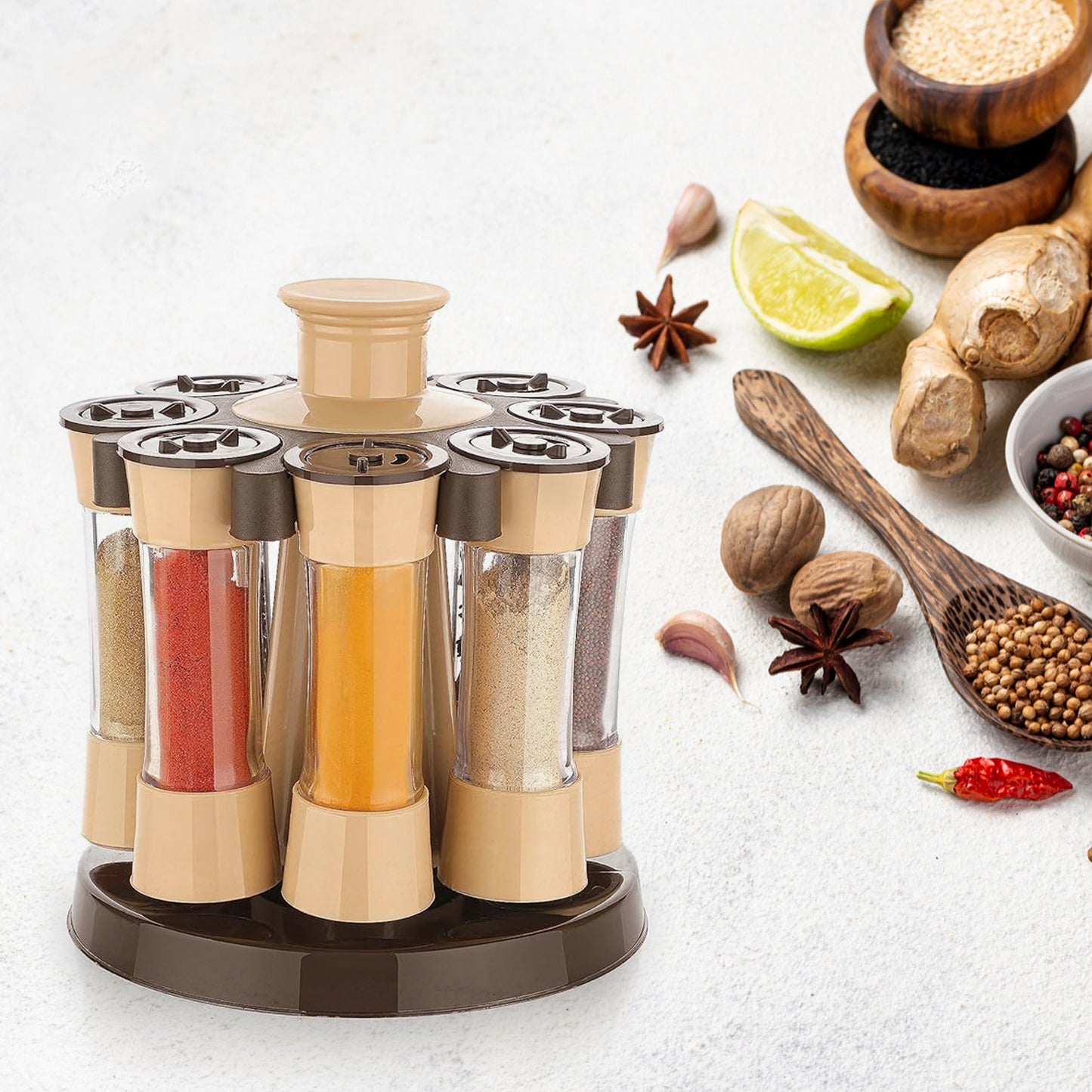 360 Revolving Spice Rack For Kitchen And Dining Table 8 Spice Jars | x6025 |