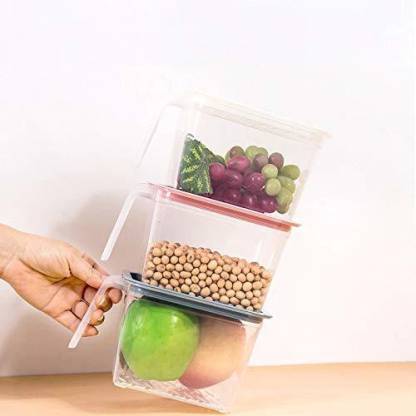 Air Tight Unbreakable Big Size 1100 Ml Square Shape Kitchen Storage Container (Set Of 6) (X307)