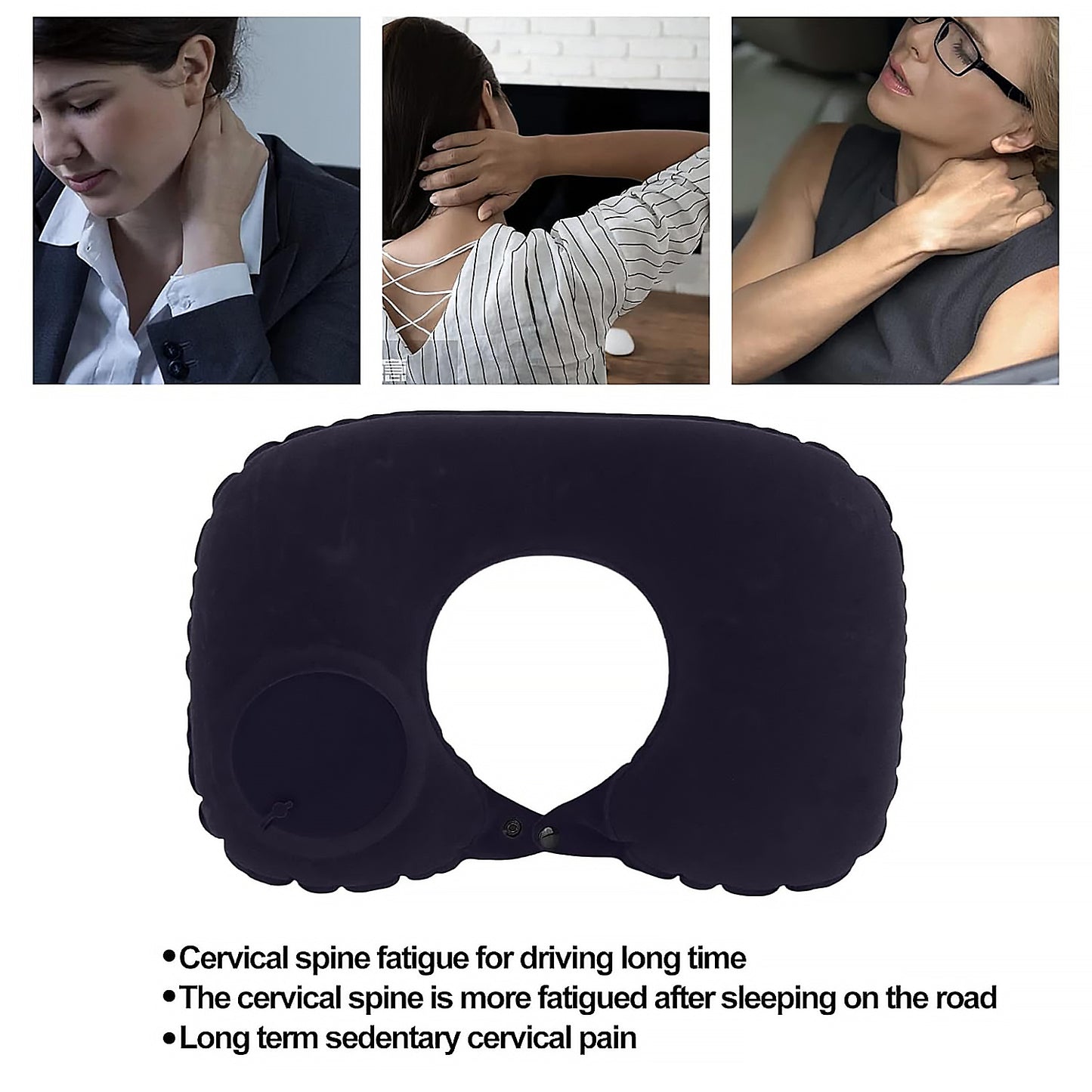 INFLATABLE TRAVEL NECK PILLOW (1PCS) (X516)