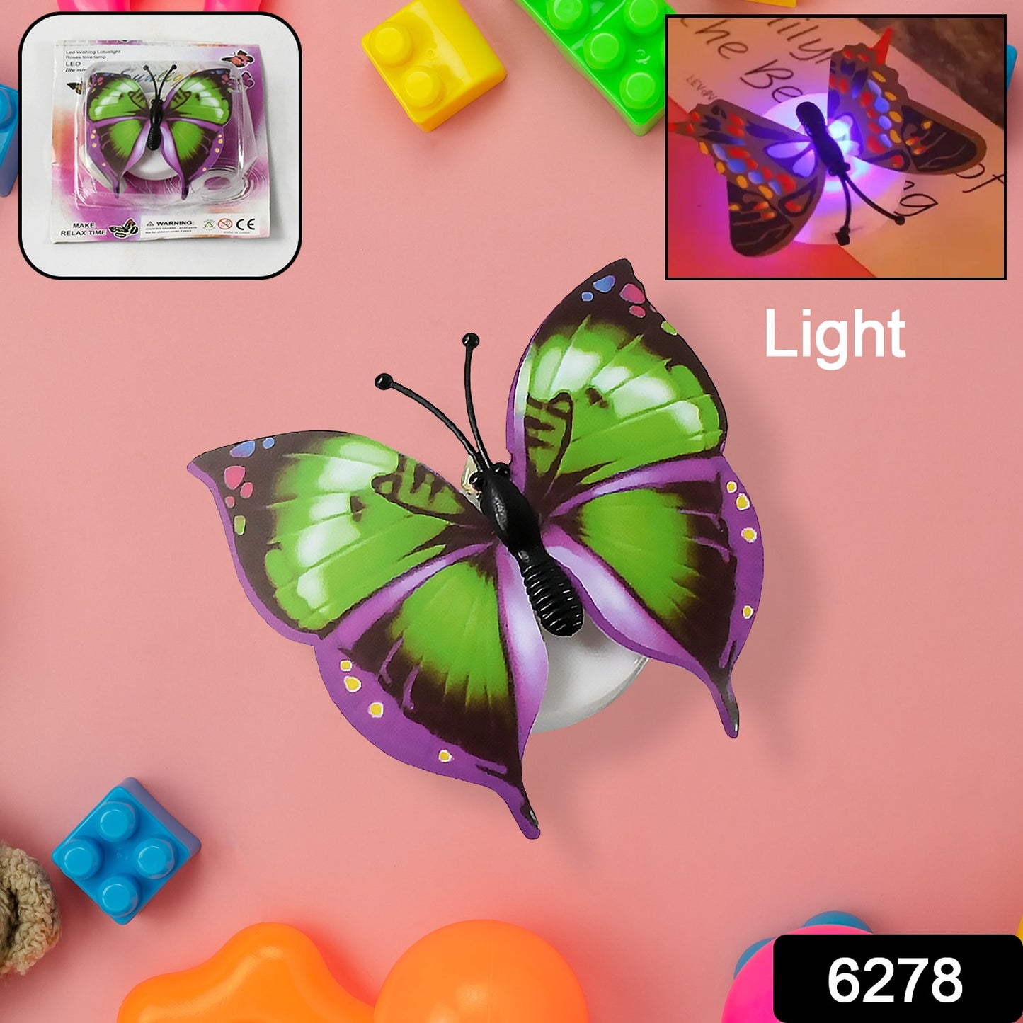 ROOM LOBY DECORATE SATISFYING BUTTERFLY LED NIGHT LAMP (RANDOM DESIGN) (PACK OF 3 PCS)