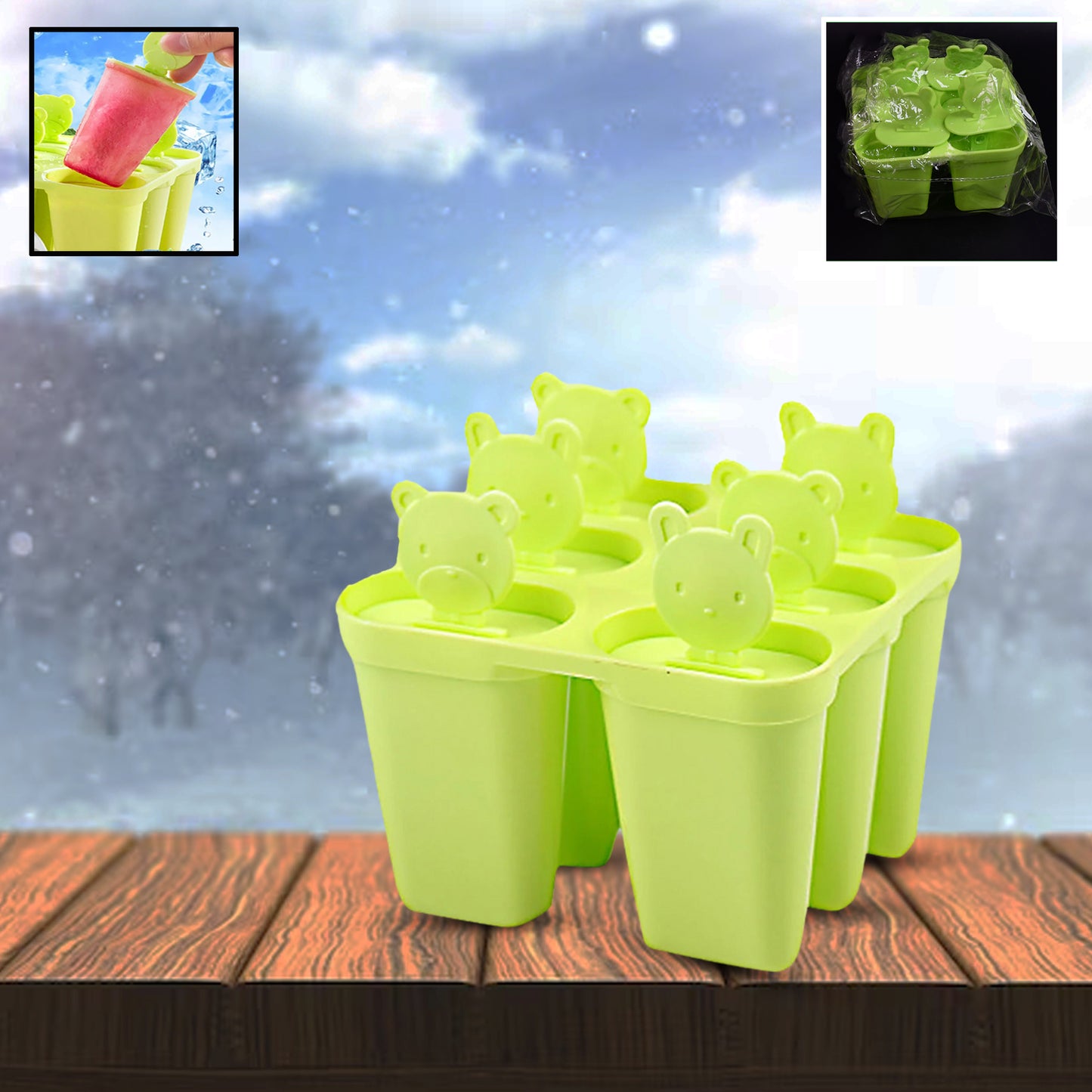 MKK-3 Plastic 6 Grid Compartment Popsicle Ice Cream Mold (1 Pc)