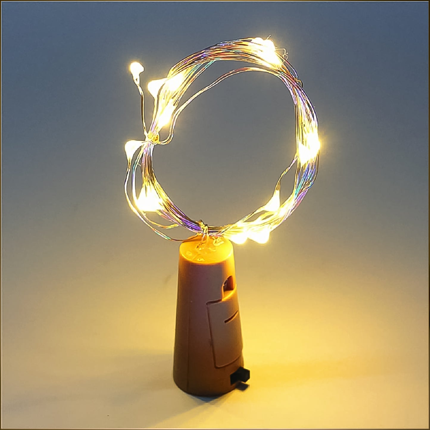 Wine Bottle Cork String Light Multi Led 2m Cable Length Copper Wire Battery Operated Warm White 1 Pc) (X1038)