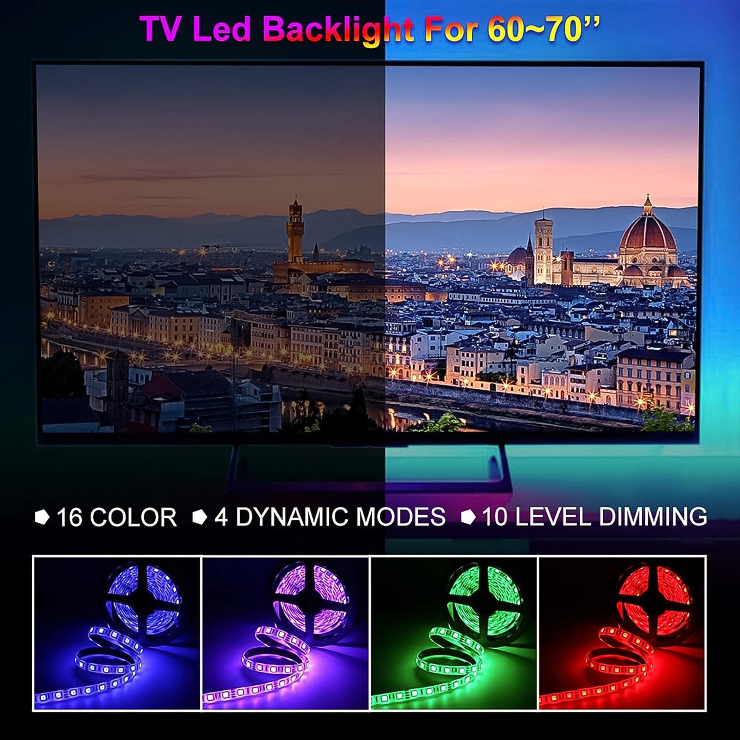 3m Rgb Led Strip Lights Led Mood Lights (1 Set) (X321)