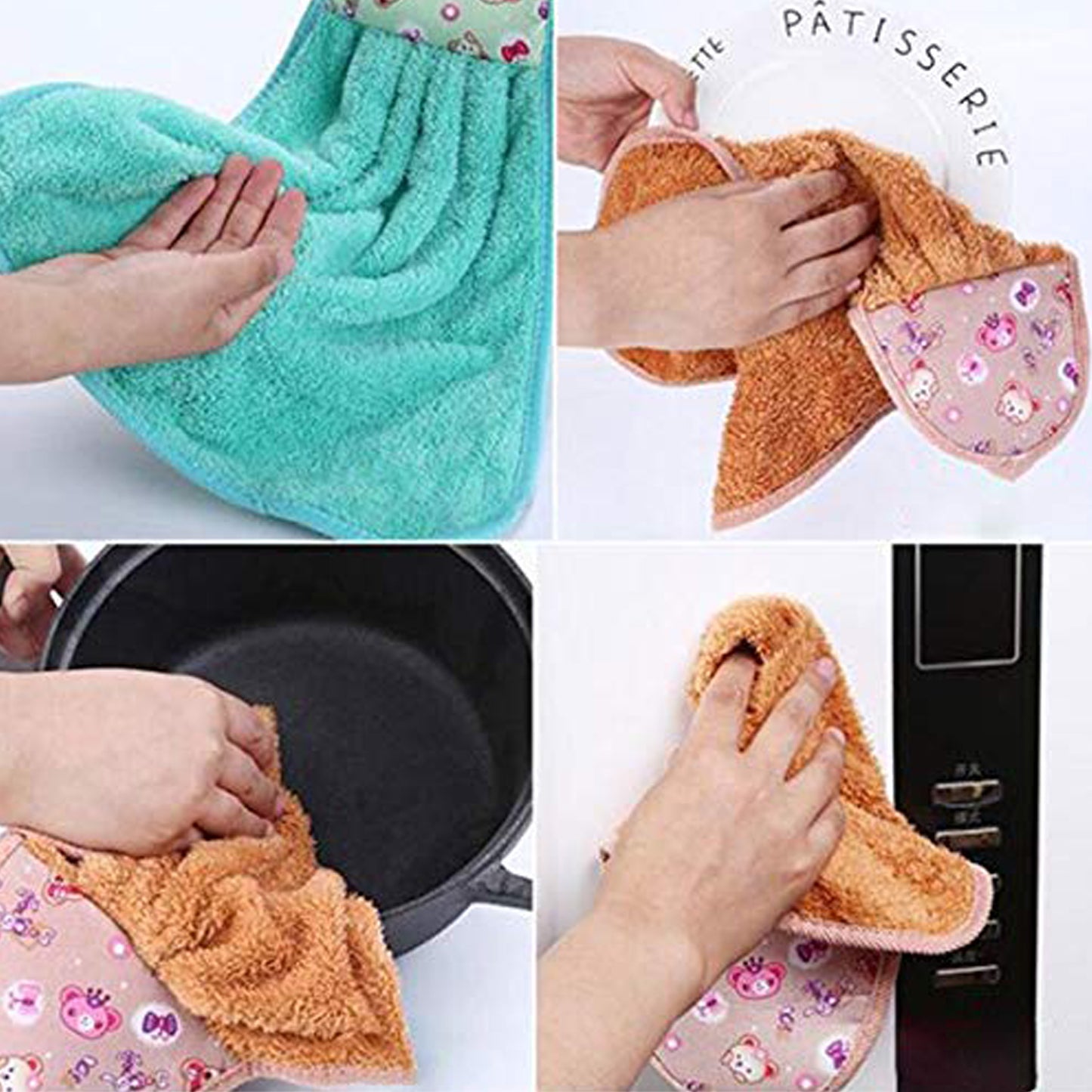 Microfiber Wash Basin Hanging Hand Kitchen Towel( 1pc ) (MKK+X99)