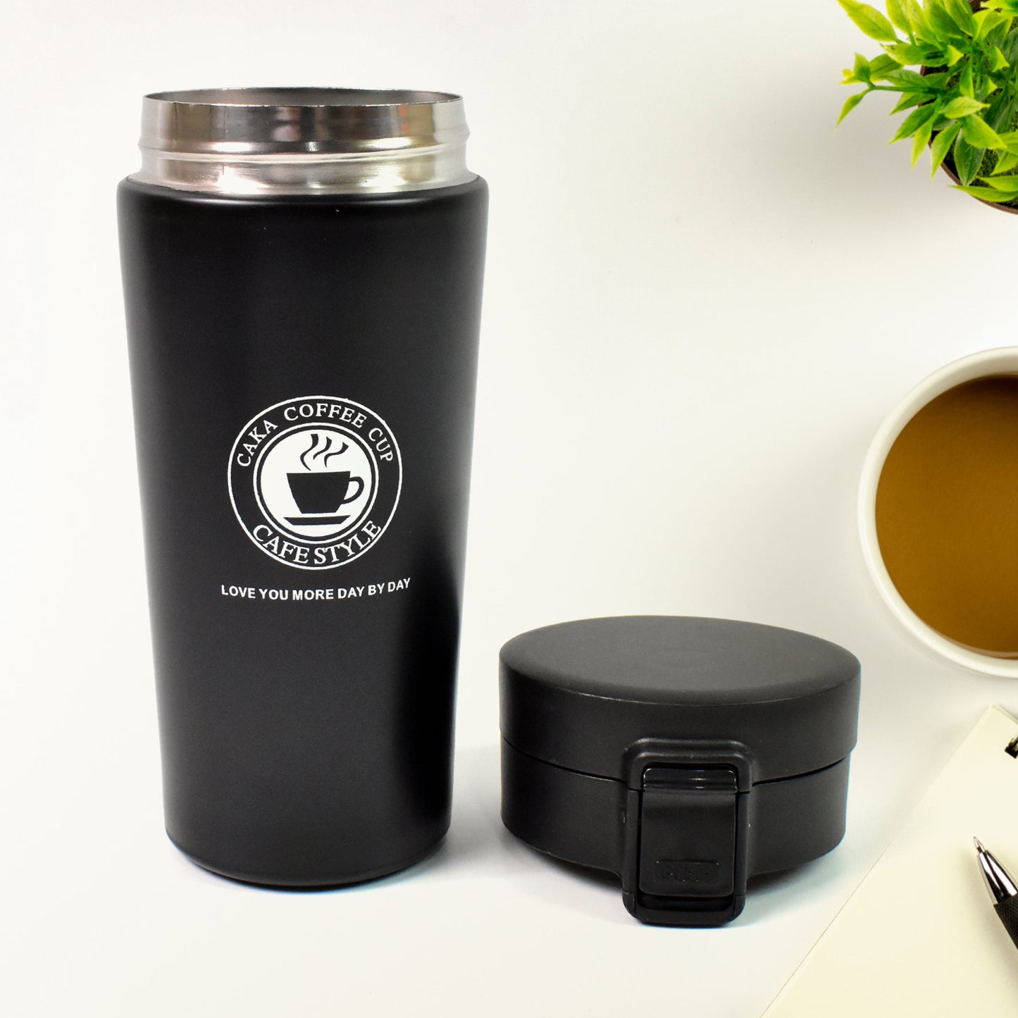 Coffee Travel Mug Insulated Coffee Cup With Leakproof Lid (380ml Approx 1 Pc) (MKK-X110)